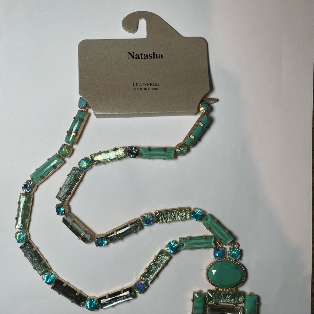 Natasha Turquoise and Gold Necklace